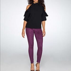Yummie Women’s Faux Suede High Waist Luxe Leggings Purple Size Medium Stretchy